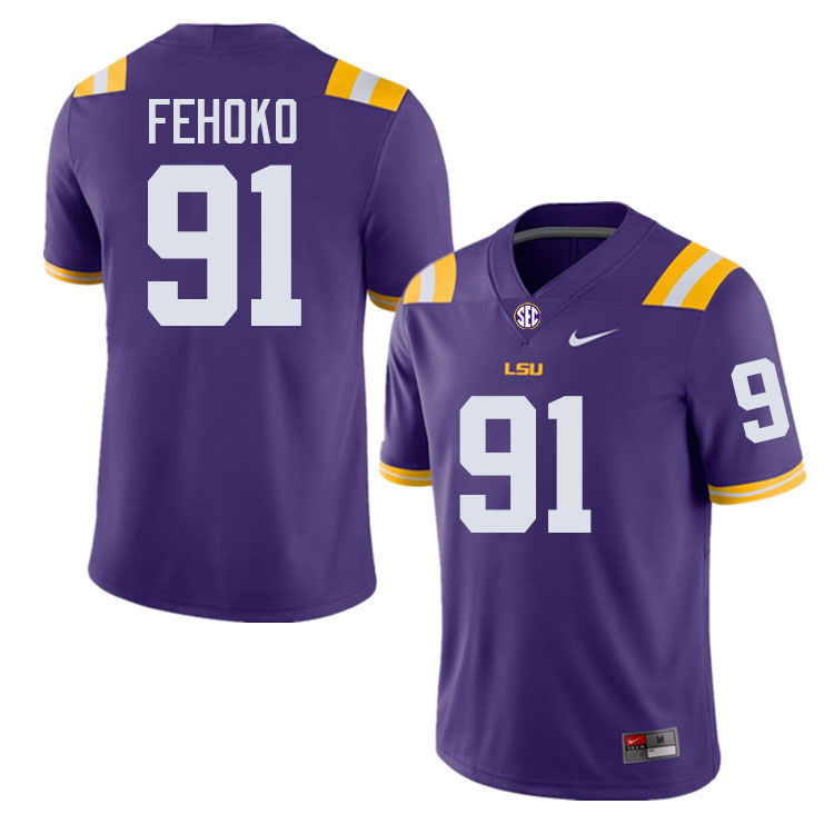 Breiden Fehoko LSU Tigers Jersey,Louisiana State University Tigers Football Jersey-Purple